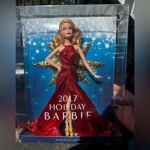Barbie Holiday Ornament Doll in Red and Gold